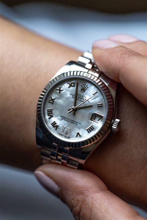 rolex datejust mother of pearl 31|Rolex Datejust 36mm on wrist.